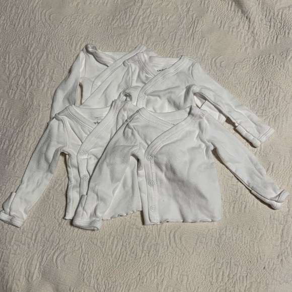 Carter's Other - Preemie set of four cuffed sleeve button tops